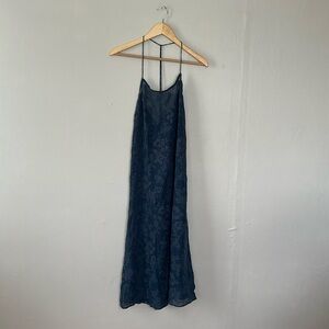 NWOT Madewell mesh floral print dress navy small
